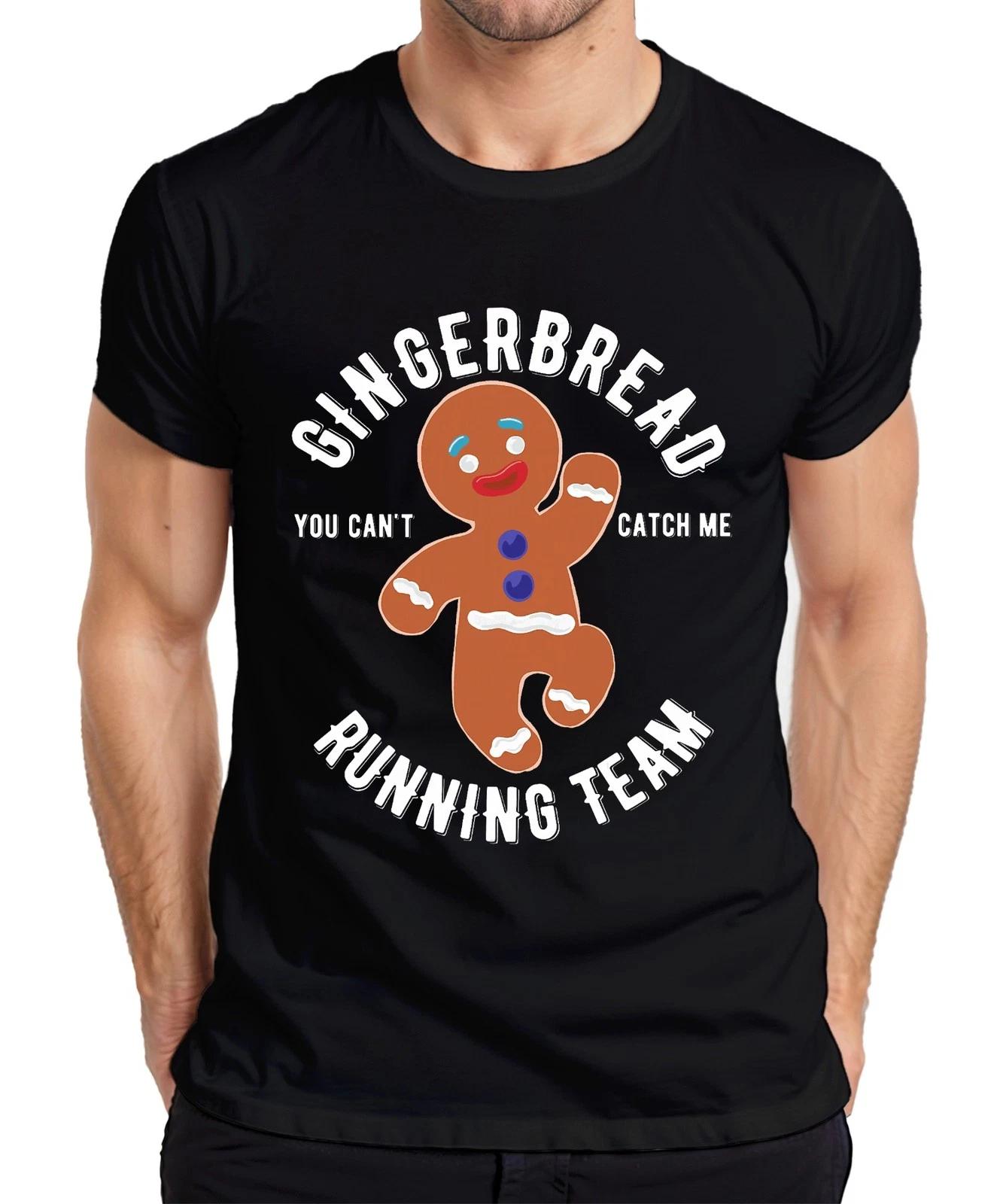 Gingerbread Running Team You Can t Catch Me Lustige Weihnachtsidee Herren T-Shir L