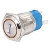 2pcs 16mm Reset Momentary Push Button Switch Flat Round 5 Pin with LED and Digit 1