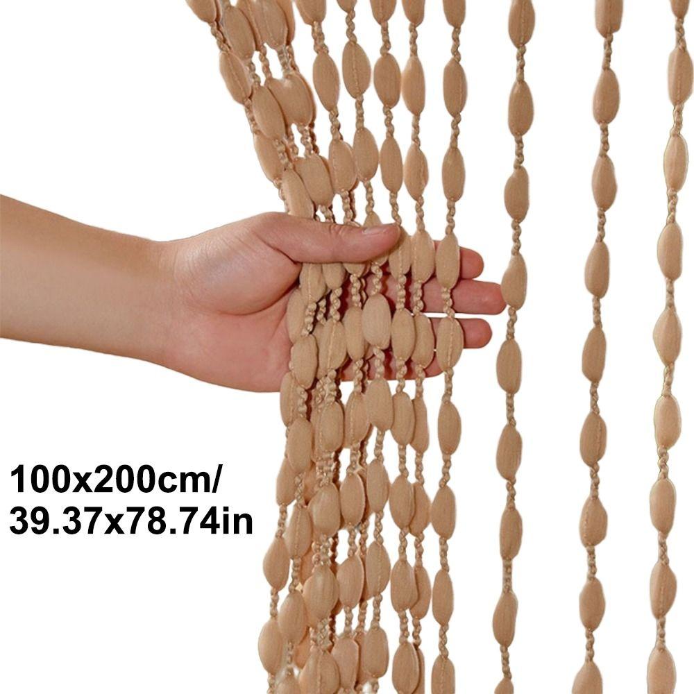 Solid Color Beaded String Curtain 100x200cm Window Wall Panel New Room Divider Tassel  Wedding