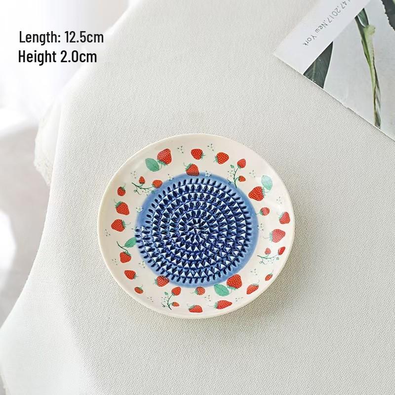 Piatto Grattugia Ceramico Retro Europeo per Aglio e Zenzero per Cibo per Bambini e Puree