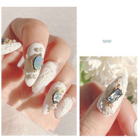 10Pcs/Set Nail Ornament Luxury 3D Effect Colorful Alloy Fritillary Symphony Nail Rhinestones for