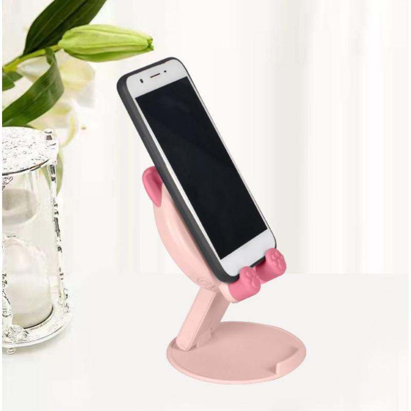 Adorable Cartoon Plastic Phone Holder Foldable Multiple Device Support Stable Desktop Organizers for Travel