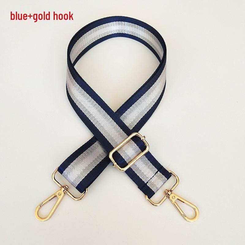 Colorful Women's Crossbody Bag Strap with Gold and Silver Thread – Wide, Long Handbag Accessory