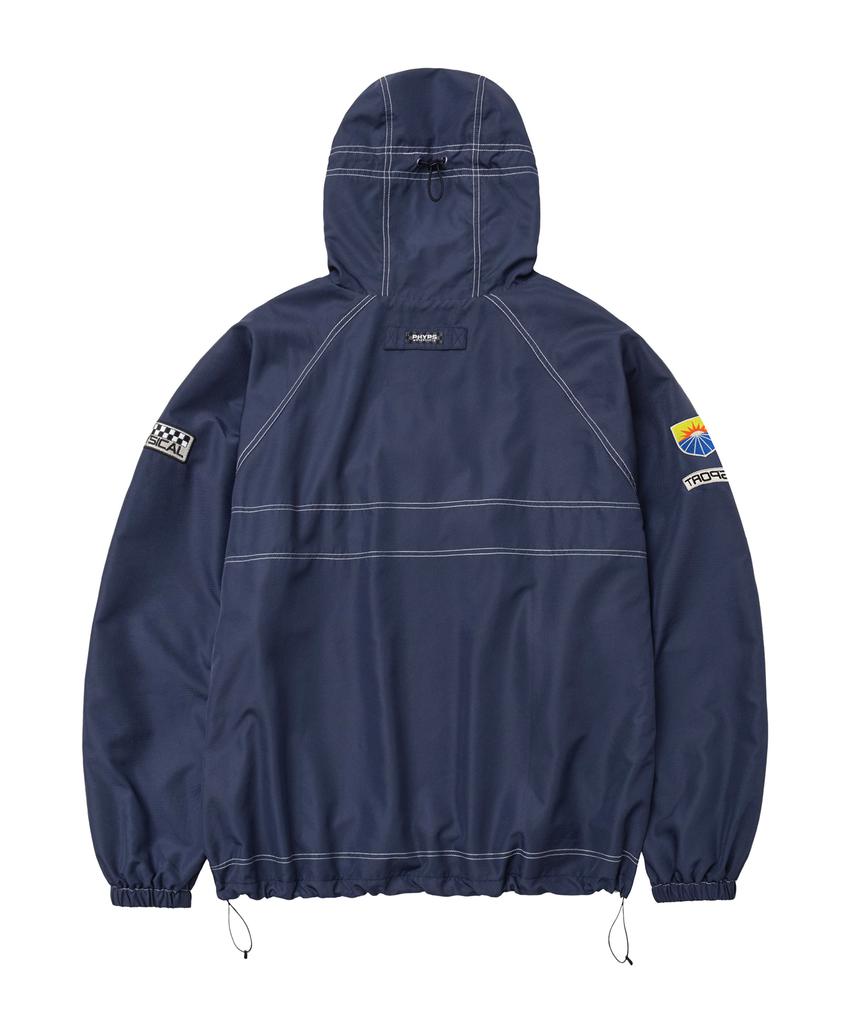 PHYPS MOTORCYCLE Ripstop Hooded Soccer Anorak Navy