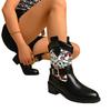 Women's Wide Width Floral Print Martin Boots, Vintage Color Block Ankle Boots, Retro Fashion Lace-Up Booties for Women