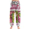 Women's Christmas  Print Trousers With Drawstring Cuffs Casual Pants And Pajamas