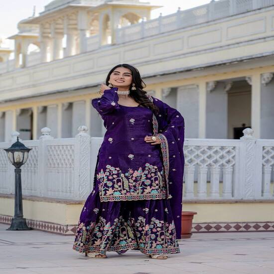 Festive Pink Sharara