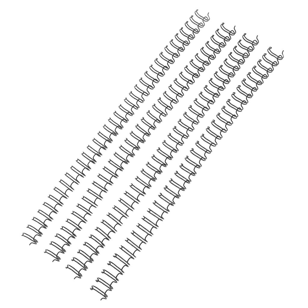 100 Stücke Doppelschleife Drahtbinderücken 60 Blatt Kapazität 3:1 Teilung 34 Schlaufen 9,5 mm Durchmesser Set-Kit für A4-Papier Schwarz