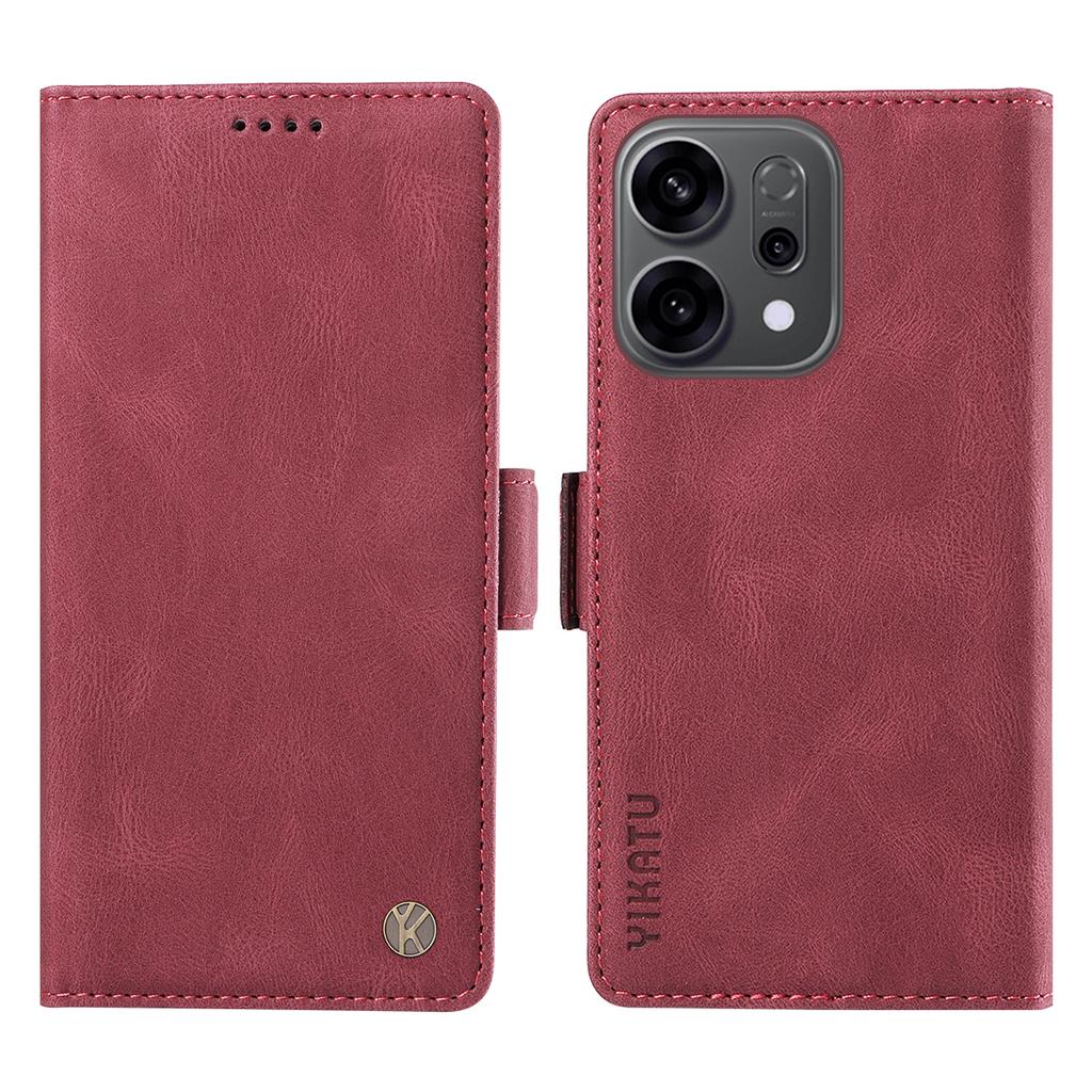 For Oppo Reno14 5G (China)/Oppo Reno14 F 5G/Oppo Reno14 5G (Global) Leather Case YIKATU YK-005 Skin-touch Feeling Wallet Phone Cover