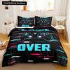 Gamer Bedding Sets for Boy,Gamepad Controller Duvet Cover Set King Size,Video Games Comforter Cover Teens Polyester Quilt Cover