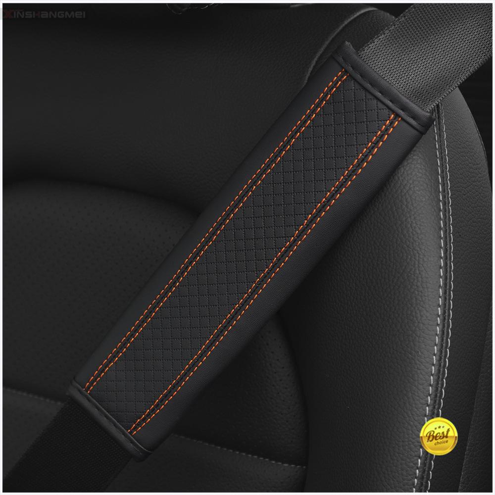 PU Leather Car Accessories Seat Belt Safety Shoulder Cover Breathable Protection Seat Belt Padding Pad Car Accessories Interiors