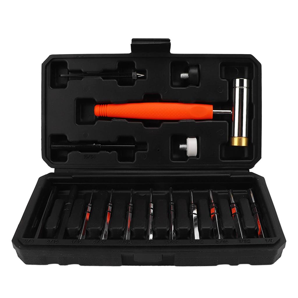 Punch Set Complete Tools Rust Proof Tweezers Hammer Hammerhead Steel Punch Tools with Storage Box