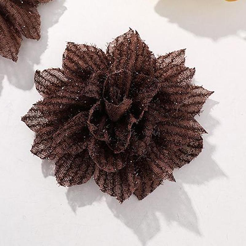 

Розовая сетчатая кисточка заколка для волос цветок головной убор преувеличенная заколка коричневый