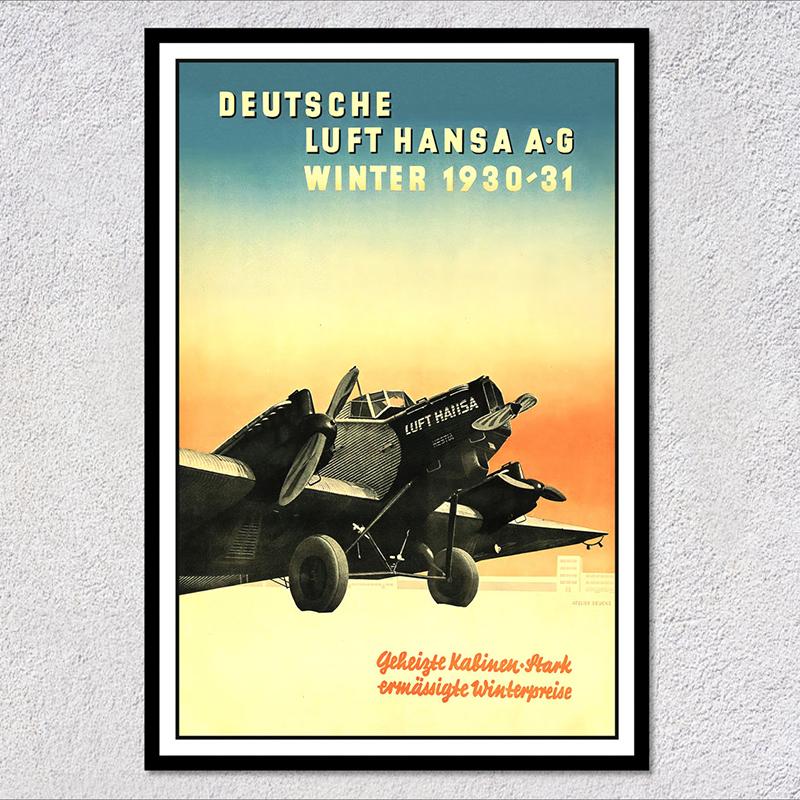 Retro Airways Flights Poster Vintage Aviation Wall Art Print Flying Machines Canvas Painting Pictures for Home Decoration