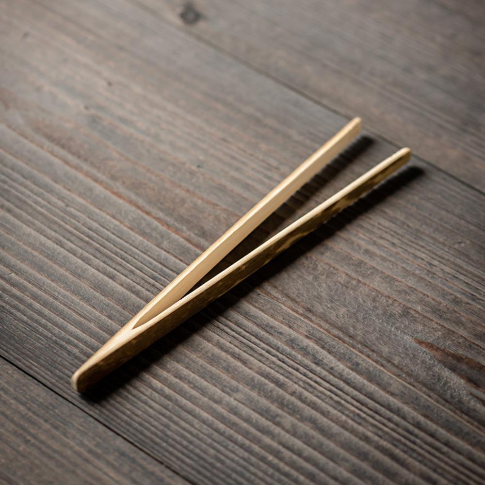 Nové bambusové dřevěné klipsy na čaj Rovné Odolné Kleště na jídlo Toast Salát Bezpečné čajové náčiní Pinzeta Kuchyň