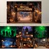 Halloween Multi-colored Backdrop Spooky Castle Horror House Ghost  Photography Background Scary Party Decor Photo Booth Props231