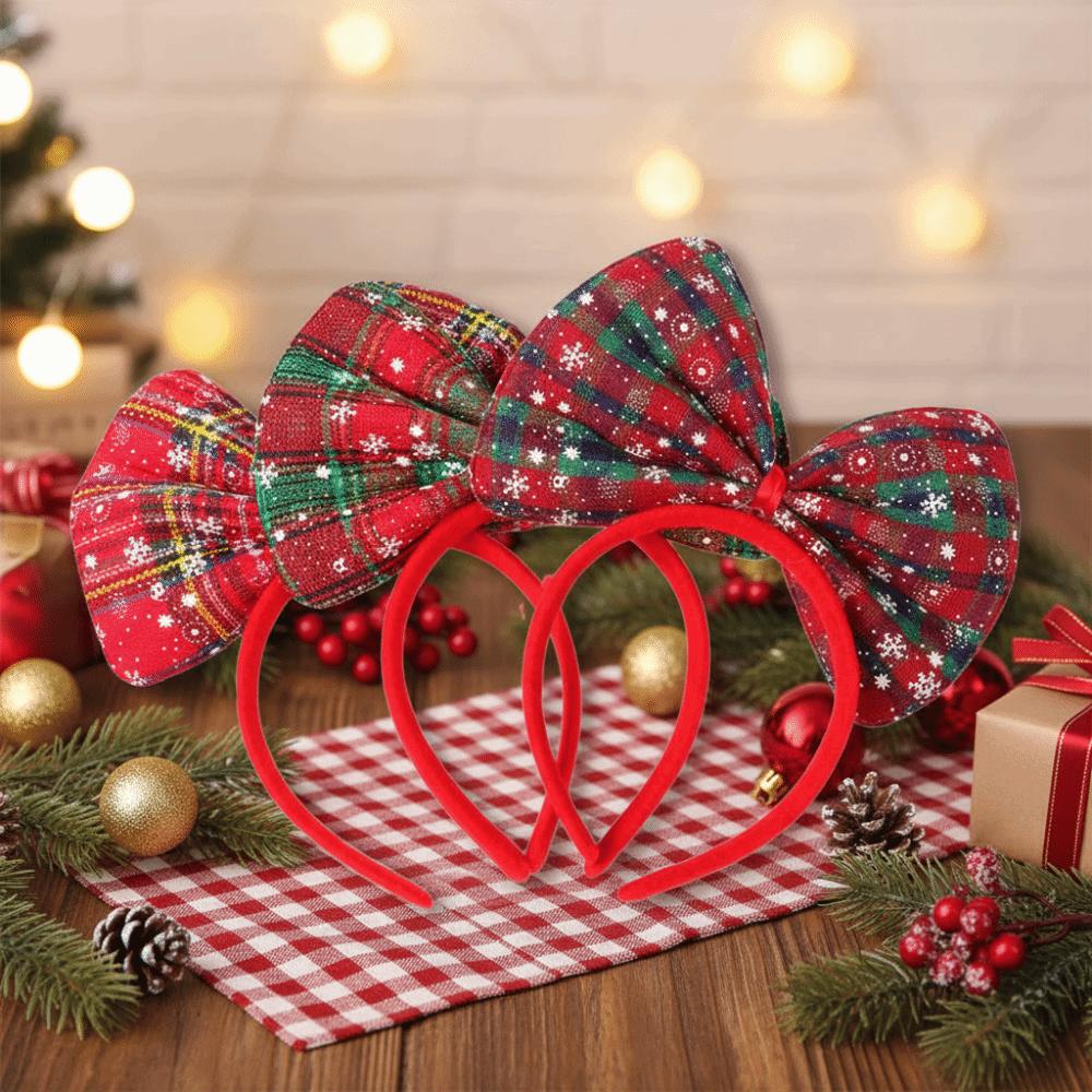 Cute Bowknot Hair Hoop Shiny Christmas Headwear  Merry Christmas Decorations