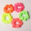 3 Stück/Los Neon Scrunchies Elastische Haargummis Dünner Stoff Bunt Zopfgummis Rosa Grün Orange Leuchtende Farbe Haaraccessoires