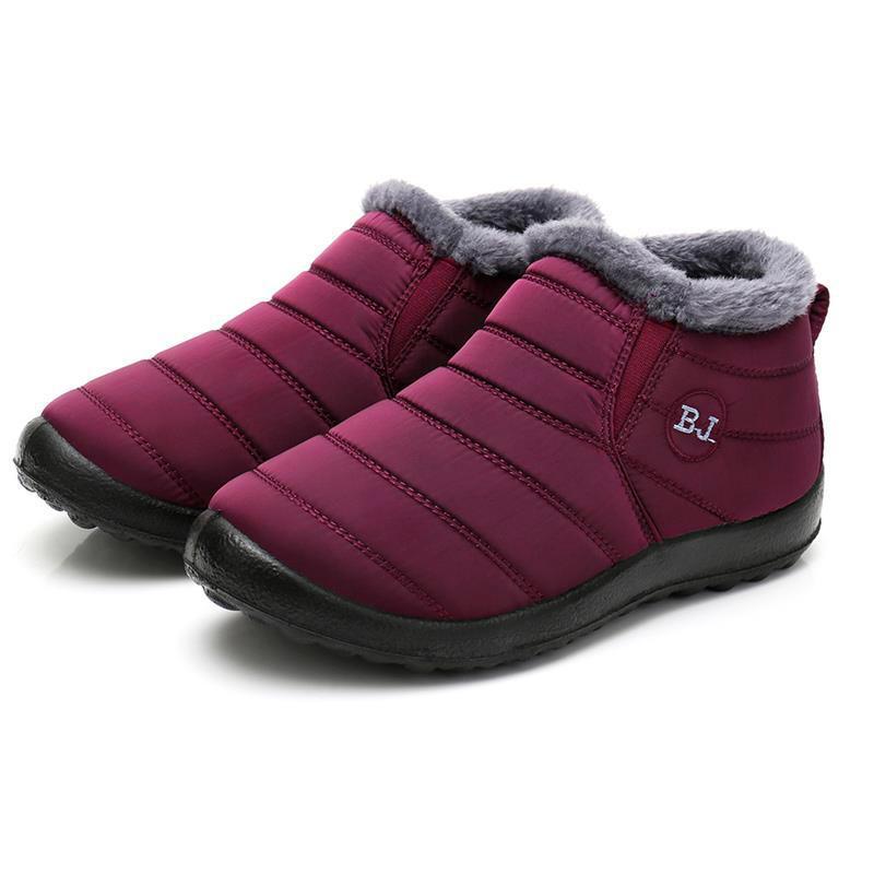 Snow Women'S Boots Plush Women Shoes Slip On Ladies Shoes Flat Unisex Waterproof Ankle Boots Soft Botas Mujer Winter Girls Boots