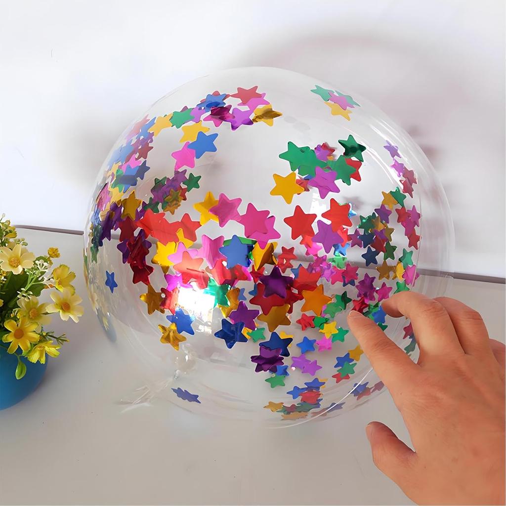 Rainbow Star Metallic Foil Confetti 8000 Pcs Shiny Star Table Confetti for Fill Balloon Wedding Graduation Party Decorations,60g of pack
