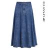 ELLASSAY Spring A-Line Denim Midi Skirt