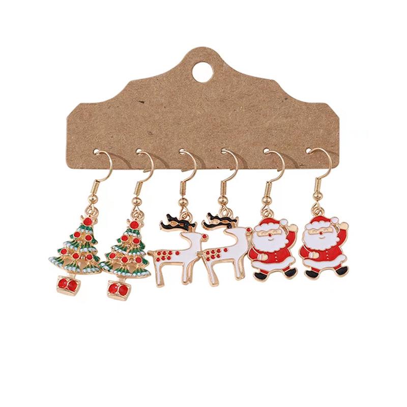 European-American Holiday Drip Oil Earrings Set: Christmas & Halloween Designs