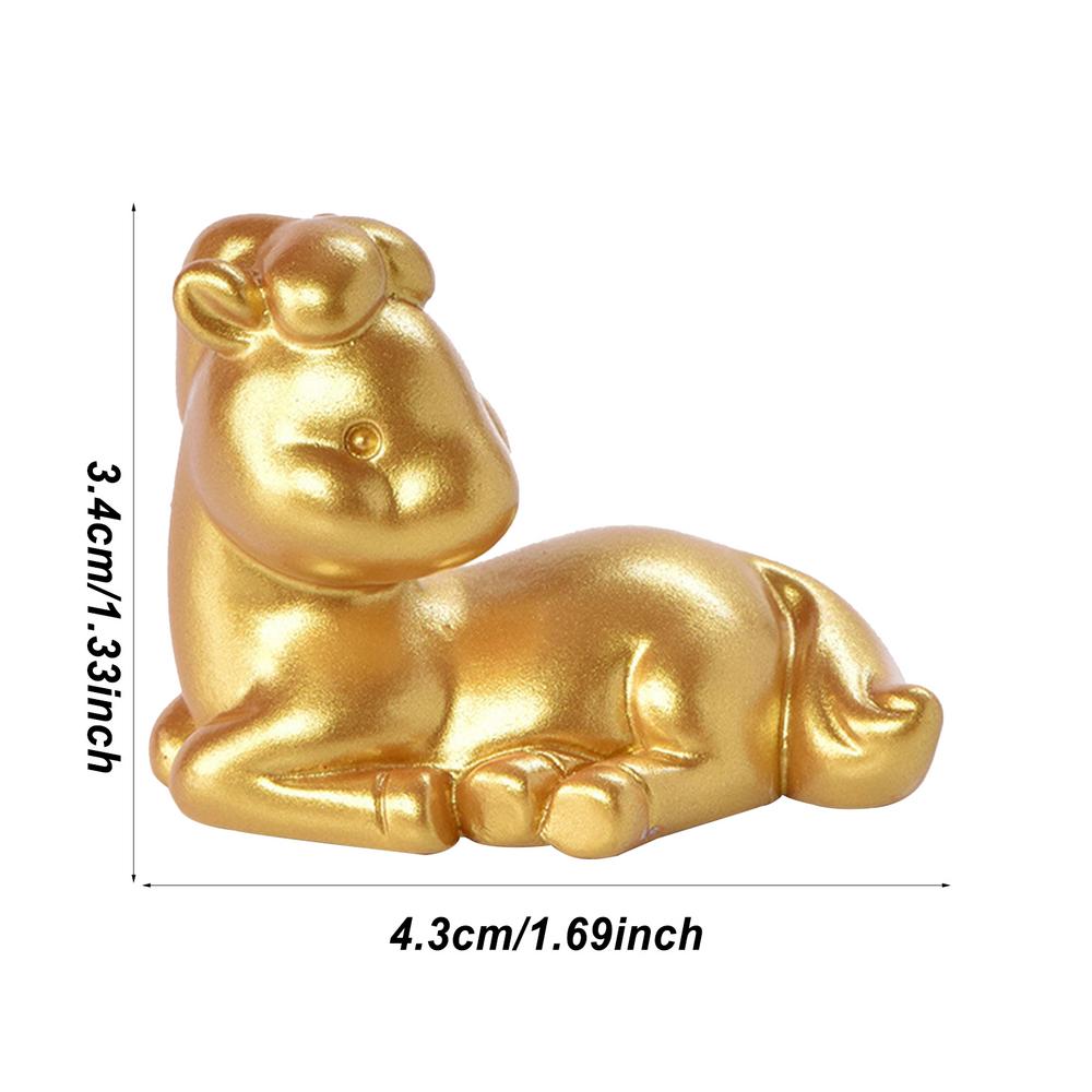 Golden Resin Animal Statue Ornament ChineseZodiac Rat Ox Tiger Rabbit Dragon Snake HorseSheep Monkey Chicken Dog Pig Desk Decor