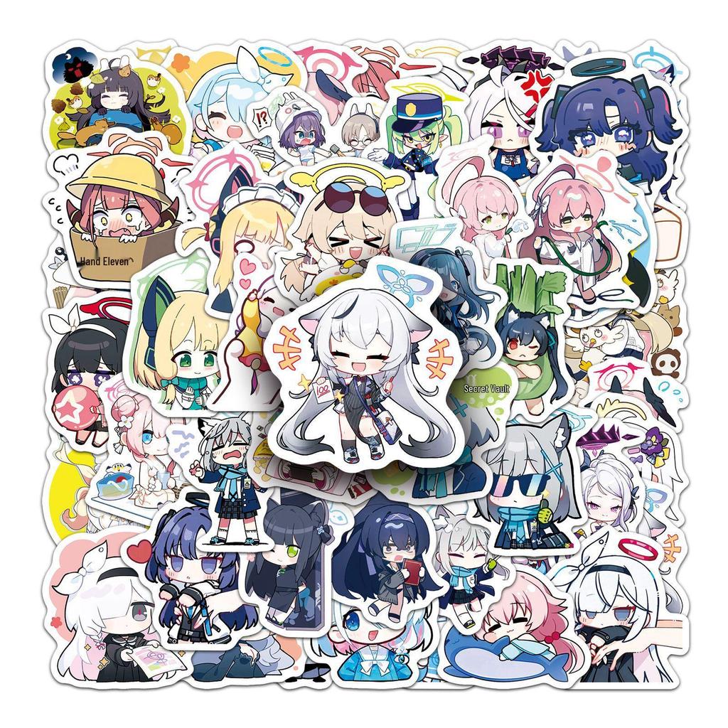 50 Blue Archive Character Stickers: Beautiful Girls Graffiti for Phone Cases, Storage Boxes, and DIY Projects
