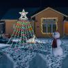 350 LED Christmas Decorations Star String Lights Waterproof Waterfall StarLights 8 Light Modes Remote & Timer,Waterproof Seasonal Lighting Decor for