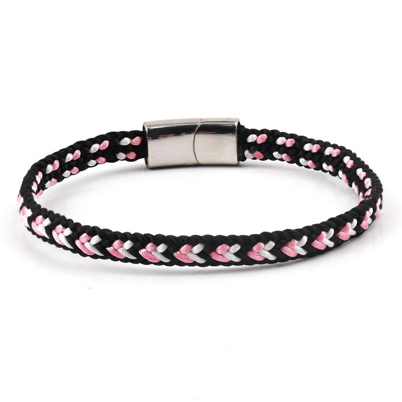 Hand woven bracelet birthday gift stainless steel magnetic tail buckle women s bracelet color braided magnetic buckle bracelet
