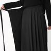 Pantaloni da donna stile scuro nero tinta unita plissettati finti due pezzi irregolari high street larghi gamba larga casual individuali lunghezza a metà polpaccio pantaloni culottes