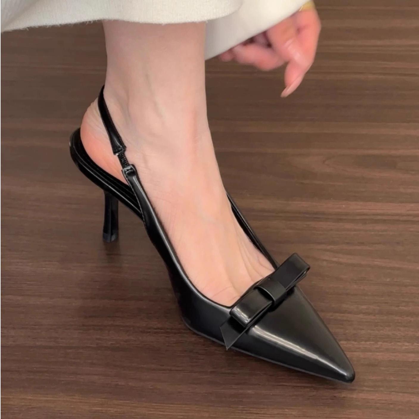

Pointed High-heeled Sandals With Feminine Style, Slim And Tailored Shoes 35 чёрный