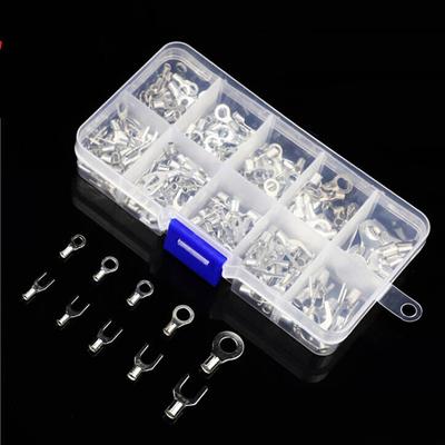 320 PCS Brass Non-Insulated Ring Fork Terminal Crimp Electric Wire Terminals Battery Cable Terminals High Conductivity