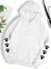 Sprich mit der Pfote Lustiger Hunde-Cartoon-Print Hoodie Damen Herren Warmer Fleece-Hoody Mode Lässig Kapuzenpullover Herbst Locker Rundhals Tops