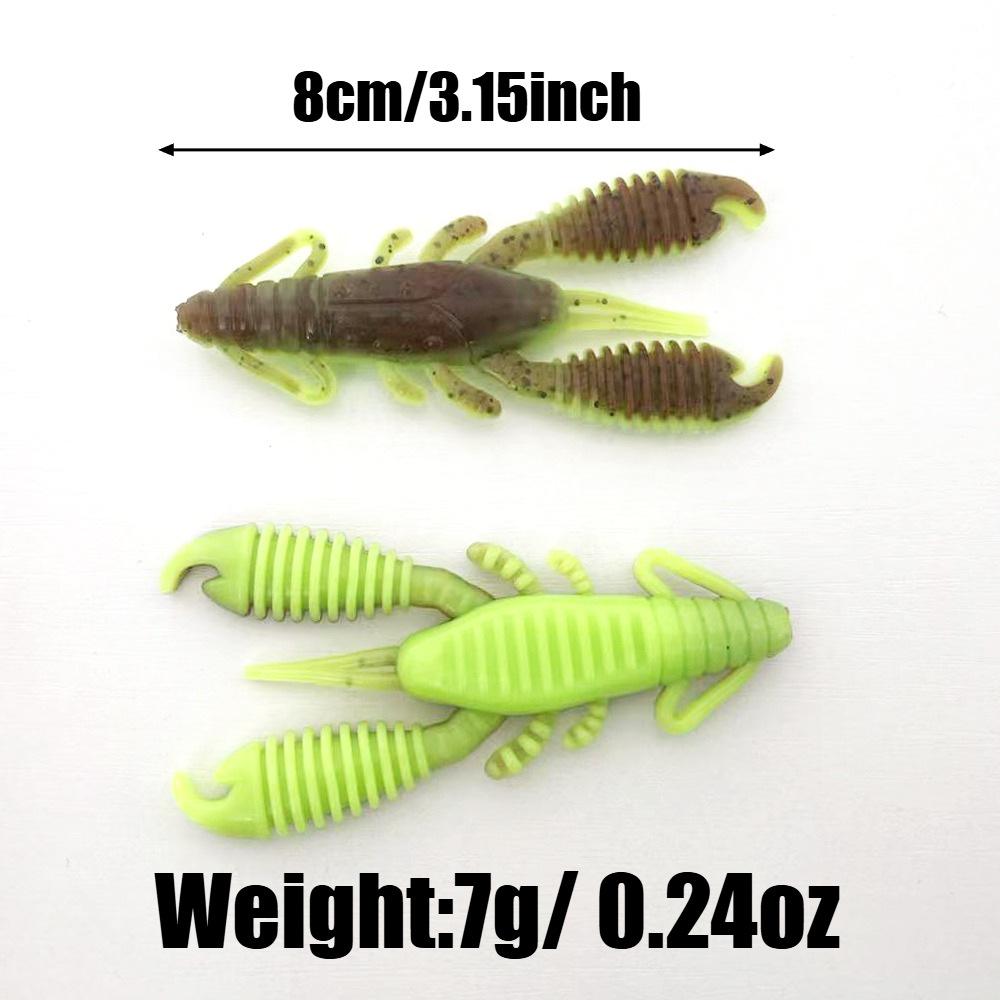 Sinking Crawfish Lure: 8cm/7g, 4-Pack Soft Lures for Sea & Boat Fishing, PVC Material