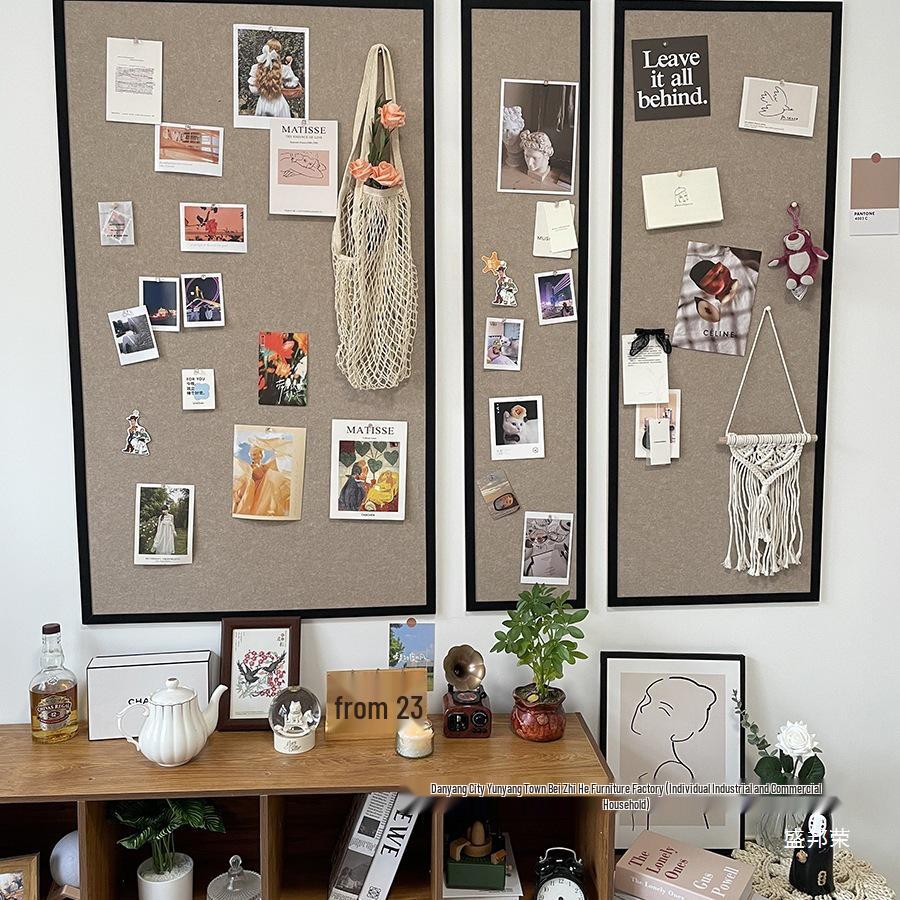 Pannello Espositore Adesivo da Parete in Feltro Senza Fori, ideale per Foto e Messaggi, Stile Ins per Arredo Soggiorno.