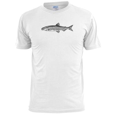 Herren Forellen Bleistiftzeichnung T-Shirt Angeln Flüsse
