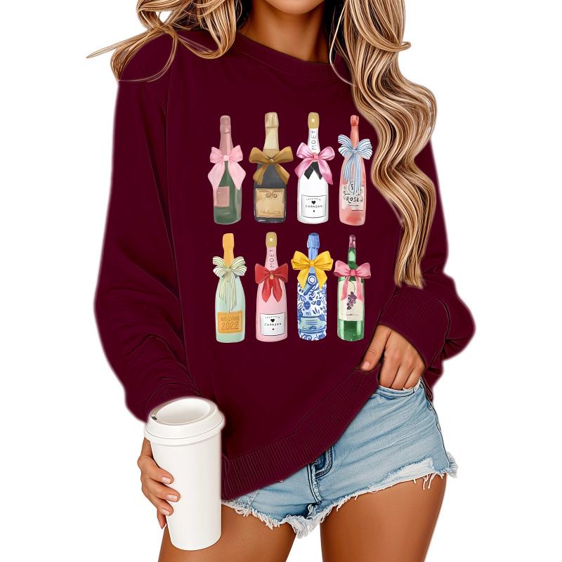 European & American Casual Printed Round Neck Sweatshirt 2025