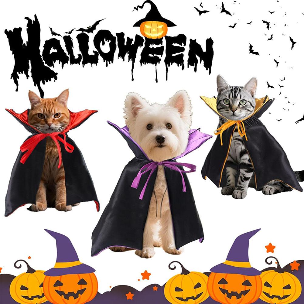 Halloween Kitten Cape Pet Cat Clothes Magic Cloak Pet Dog Cloak Cloak Kitten Creative Halloween Pet Accessory D2F4