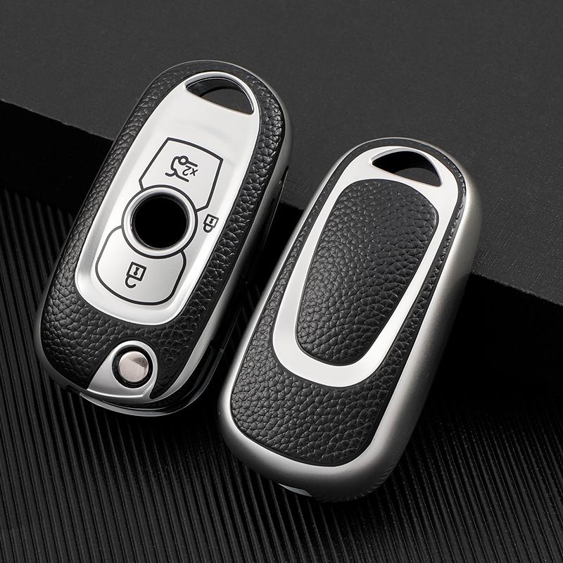 

Leather TPU Car Key Case Cover For Opel Vauxhall Astra K Corsa E For Buick Verano ENCORE GX GL6 Folding Keys Shell Accessories