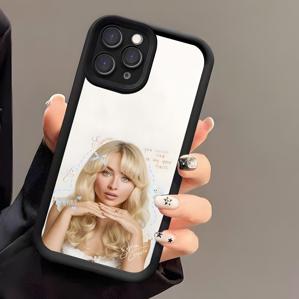 Please S-Sabrina C-Carpenter Phone Case For IPhone 17 Air 16 E 15 14 Plus 13 12 11 Pro Max Black Sky Eye Stepped Protective Case