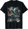 Cats Flying In Galaxy Vintage 90s Funny Galaxy Cat In Space T-Shirt