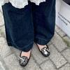 Retro popular black flat-bottomed bag head sandals women's 2025 new summer high-end Korean version crystal jelly shoes