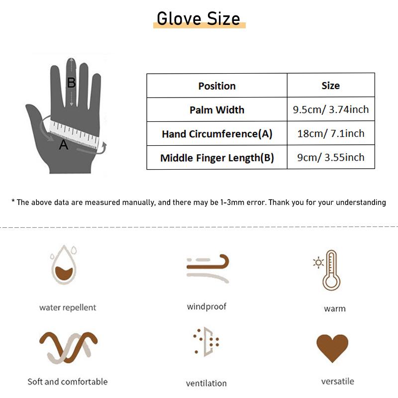 Wintertime Women Touchscreen Gloves New Warmer Thermal Fleece Lined Guantes Full Finger Mittens Waterproof Motorbike Glove