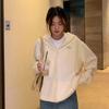 Lazy wind light gray sweater jacket women's loose oversize Han Fan zipper cardigan early autumn 2026 new models