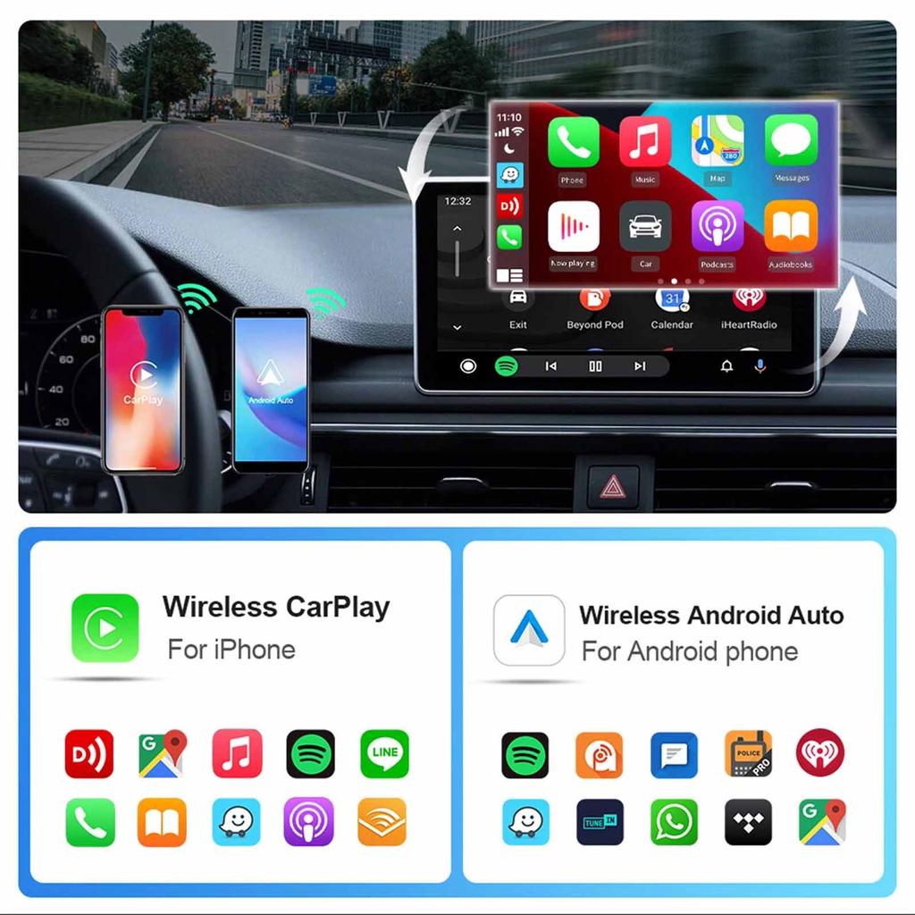 2-In-1 Car Wired To Wireless  Adapter For Android Auto