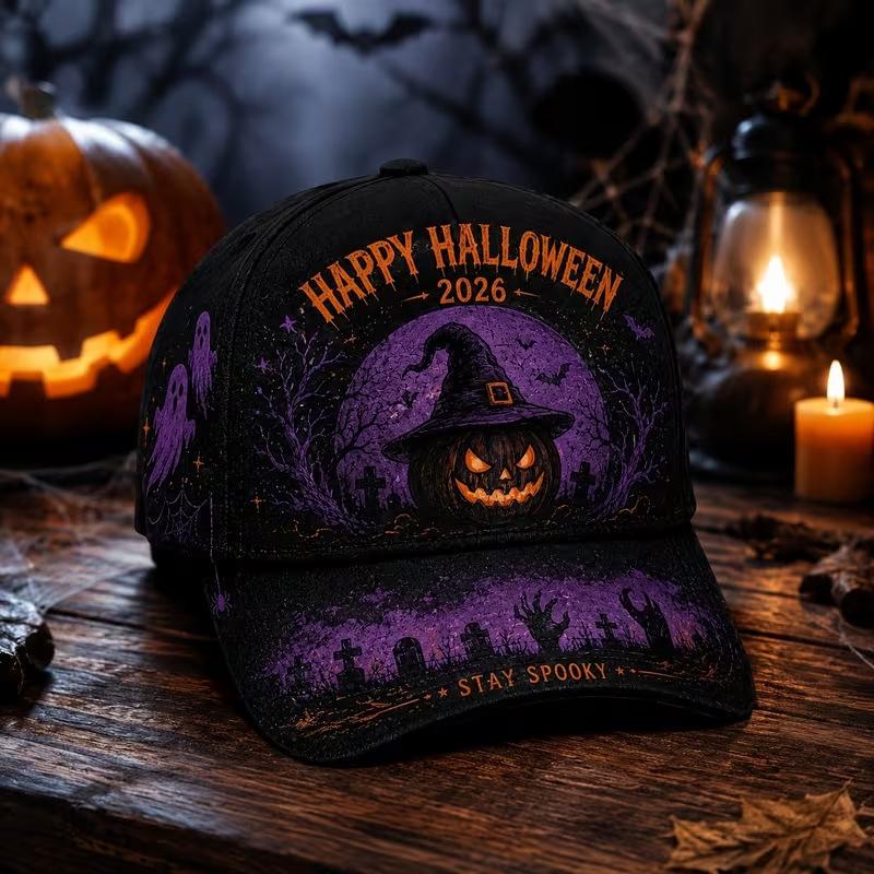 D print Halloween baseball cap women's spring and summer sunshade sun protection cap American style versatile fashion hat sun protection