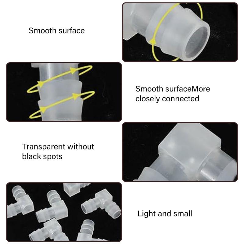 6Pcs 12mm Plastic Hose Joints L Shape 90 Degree Elbow Bend Water Pipe Connector 2-way Splitter Pipe Hose Joint Adapter