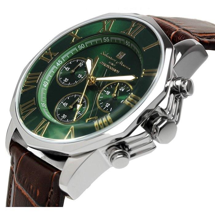 [Salvatore Marra] Watch Green Chronograph 100m Waterproof Men's Business Formal
