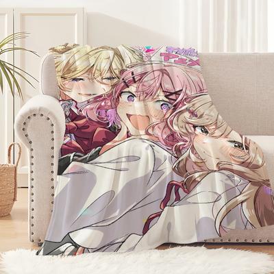 Anime w-WataNare Renako Amaori Ajisai Sena Mai Oduka Flannel Warm Soft Plush Blanket for Sofa Living Room Bedroom Travel Gift